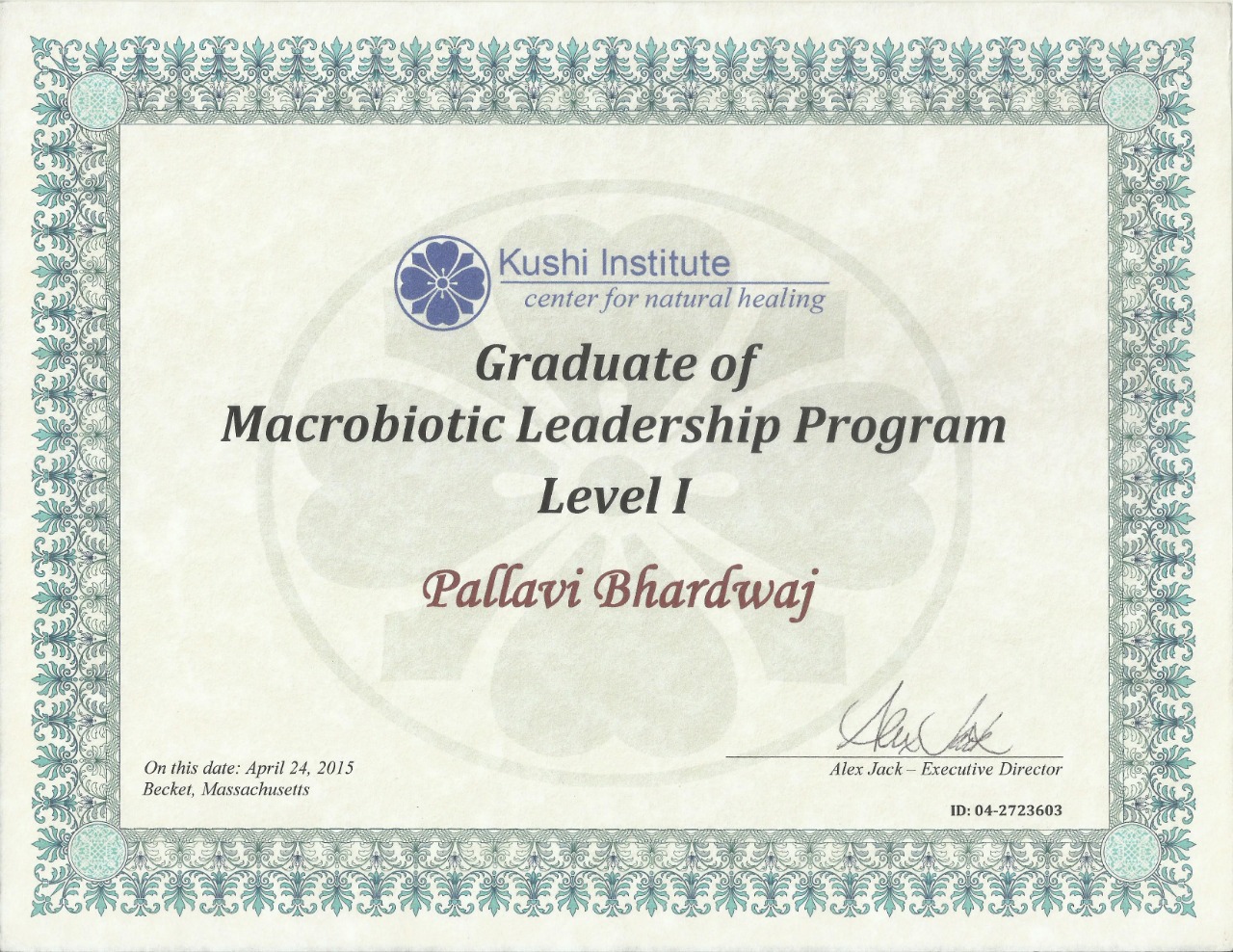 Macrobiotic Leadership Program — Level I, Kushi Institute