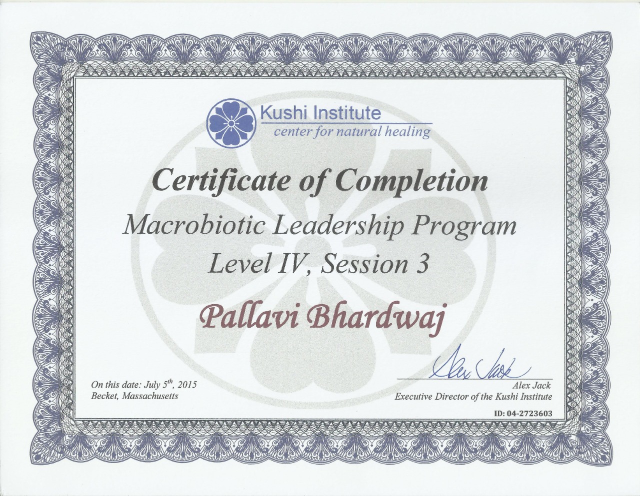 Macrobiotic Leadership Program — Level IV, Session 3