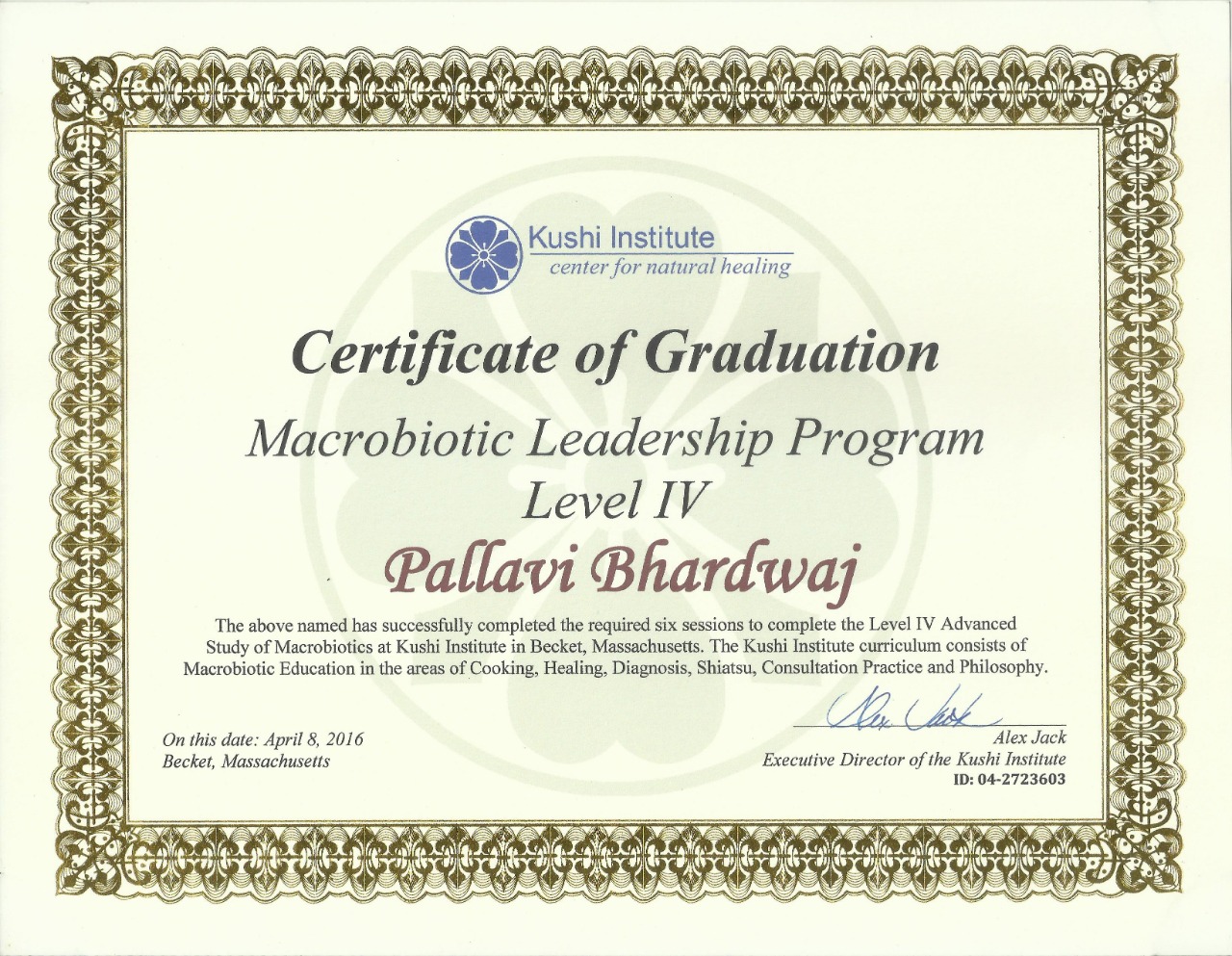 Macrobiotic Leadership Program — Level IV Graduation